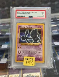 2002 Pokemon Neo Destiny Shining Mewtwo Secret Rare Holo PSA 5 109/105 Free Ship - Image 1