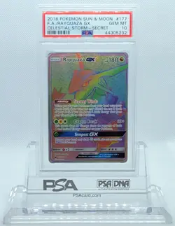 POKEMON CELESTIAL STORM RAYQUAZA GX #177 SECRET RARE PSA 10 GEM MINT #44305232 - Image 2