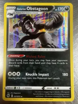 Galarian Obstagoon Holographic Rare 037/073 Pokemon TCG Champion's Path NM/M - Image 1