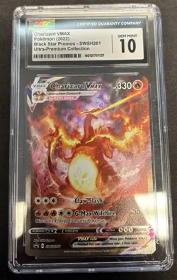 The Pokemon Company Charizard VMAX CGC 10 Black Star Promo SWSH261 Full Art Holo - Image 1