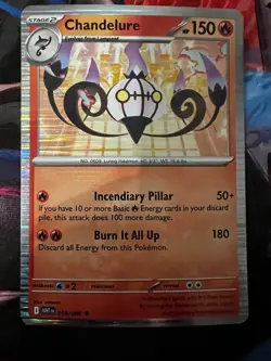 Chandelure 018/086 Sv: White Flare Holo Pokemon TCG NM - Image 1