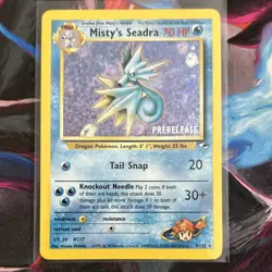 Pokemon Misty's Seadra Prerelease Holo 009/132 Wotc with 💫swirl💫 - Image 1