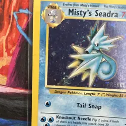 Pokemon Misty's Seadra Prerelease Holo 009/132 Wotc with 💫swirl💫 - Image 3
