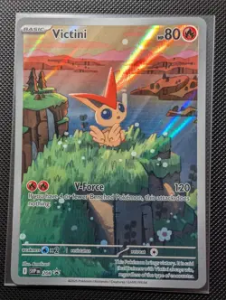 Pokemon TCG Victini SVP 208 Black Star Promo Illustration Rare Near Mint - Image 1