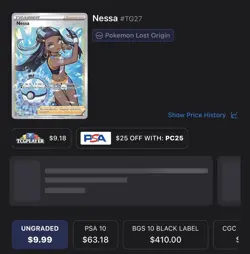 Pokemon Nessa TG27/TG30 Lost Origin Trainer Gallery Ultra Rare Holo - Image 3