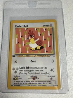 Farfetch’d 1st Edition 43/64 Neo Revelation WOTC Vintage Pokemon - Image 1