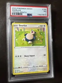 NEAR MINT SNORLAX 109/159 CROWN ZENITH 2023 POKEMON TCG PSA Graded USA Shipping - Image 2