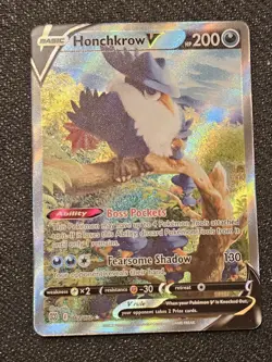 Pokemon Honchkrow V (Alternate Full Art) 162/172 Swsh09: Brilliant Stars Holo NM - Image 1