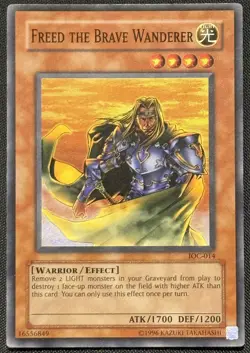 Yugioh Freed the Brave Wanderer Unlimited Edition Super Rare IOC-014 LP - Image 1