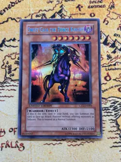 Yugioh Swift Gaia the Fierce Knight CT1-EN004 Super Rare MP MISPRINT - Image 1