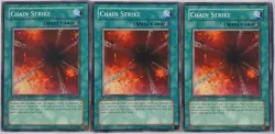 Yugioh 3x Chain Strike CDIP-EN043 Common 1st Edition Near Mint Playset Burn - Image 1