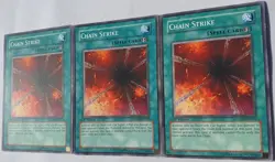 Yugioh 3x Chain Strike CDIP-EN043 Common 1st Edition Near Mint Playset Burn - Image 3