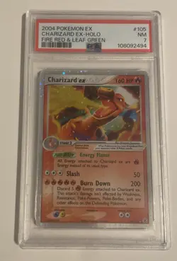 Pokemon Charizard EX Holo PSA 7 Fire Red Leaf Green 105/112 2004 - Image 1