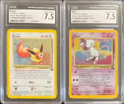 SEQUENTIAL SWIRL CGC 7.5 EEVEE 11 MEW 9 HOLO BLACK STAR PROMO POKEMON NEAR MINT - Image 1