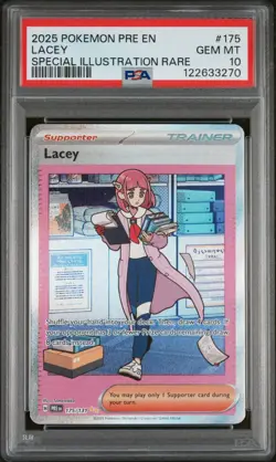 2025 POKEMON PRE EN-PRISMATIC EVOLUTIONS SPECIAL ILLUSTRATION RARE LACEY PSA 10 - Image 1