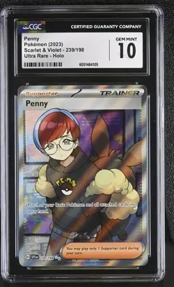 CGC 10 PENNY 239 SCARLET & VIOLET ULTRA RARE TRAINER POKEMON GEM MINT - Image 1