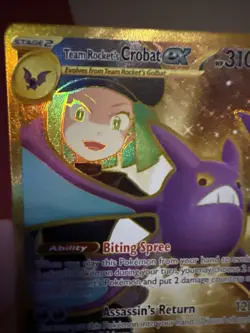 Team Rockets Crobat EX 242/182 Destined Rivals Hyper Rare Pokemon TCG NM - Image 5