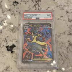 Pokemon TCG Mega Lucario ex Ultra Rare Holo EX 160/132 Me01 PSA 9 2025 - Image 1