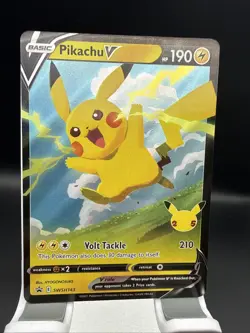 Pokemon TCG Pikachu V SWSH143 Celebrations Black Star Promo NM Condition - Image 2