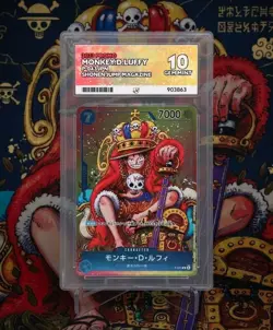 Monkey D Luffy - P-043 PROMO SHONEN JUMP MAGAZINE ONE PIECE CCG ACE GRADING 10 - Image 1