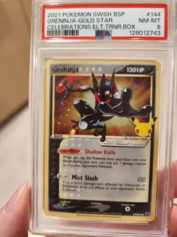 PSA 8 Grading Card Pokemon PTCG - Greninja Gold Star Celebration SWSH Promo #144 - Image 3
