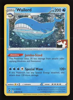 Wailord Holo Prize Pack Series Cards SWSH12 038/195 NM Hajime Kusajima - Image 1