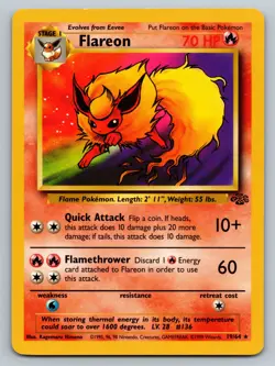 Flareon 19/64 Jungle Non Holo WOTC 1999 Pokemon Card LP Unlimited - Image 1
