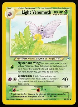 Light Venomoth 53/105 Uncommon Neo Destiny Pokemon Card - Image 1