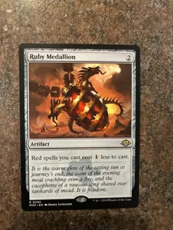 Wizards Magic Ruby Medallion Modern Horizons 3 Artifact Rare 295 Regular - Image 1