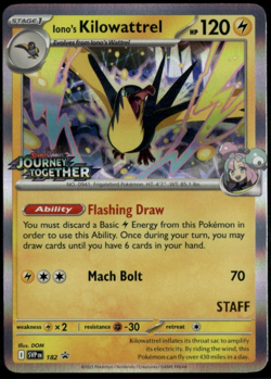 Iono's Kilowattrel 182 SVP Staff Prerelease Journey Together Holo Pokemon LP+ - Image 1