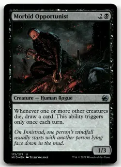Morbid Opportunist #113 (Foil) (NM) Midnight Hunt MID Magic MTG - Image 1