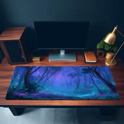 MTG Playmat - Mystic Bioluminescent Forest MTG Playmat Enchanted Twilight Woods - Image 3