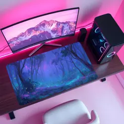 MTG Playmat - Mystic Bioluminescent Forest MTG Playmat Enchanted Twilight Woods - Image 4