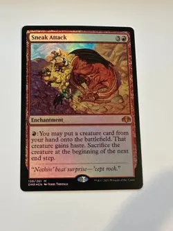 MTG Magic Sneak Attack Dominaria Remastered Foil NM - Image 1