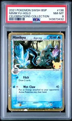 2021 POKEMON 25th ANV SWSH MIMIKYU-HOLO CELEBRATIONS COLLECTION PSA 8. - Image 1