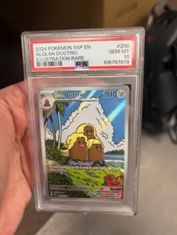 Pokemon TCG Alolan Dugtrio 208/191 Surging Sparks Illustration Rare Holo PSA 10 - Image 1