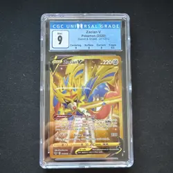 Pokemon TCG Zacian V Gold Full Art 211/202 Sword & Shield CGC 9 MINT - Image 1