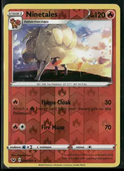 ✰ NINETALES 023/202 REVERSE HOLO RARE SWORD & SHIELD POKEMON ✰ NM/M - Image 2