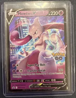 2022 Pokemon SWSH BSP Go V Battle Deck Mewtwo V #SWSH223 NM - Image 1