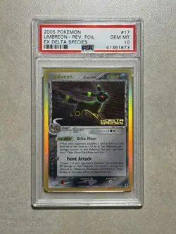 2005 POKEMON EX DELTA SPECIES #17 UMBREON-REVERSE FOIL PSA 10 - Image 1