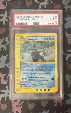 PSA 8 Feraligatr & PSA 8 Typhlosion #12 #28 Expedition 2002 Pokemon Holo Rare - Image 3