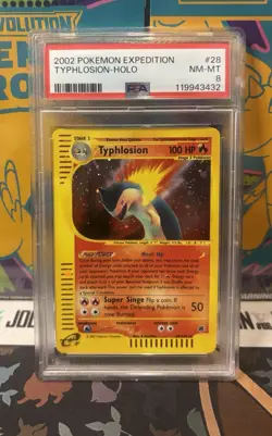 PSA 8 Feraligatr & PSA 8 Typhlosion #12 #28 Expedition 2002 Pokemon Holo Rare - Image 5