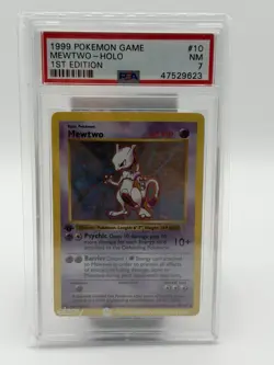 Pokemon TCG Mewtwo Base Set Shadowless 1st Edition Holo PSA 7 10/102 Eng - Image 1