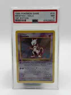 Pokemon TCG Mewtwo Base Set Shadowless 1st Edition Holo PSA 7 10/102 Eng - Image 4