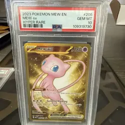 Pokemon TCG Mew EX 205/165 Scarlet & Violet 151 Holo Hyper Rare PSA 10 - Image 1