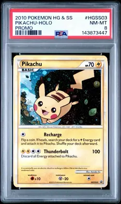 2010 POKEMON HEARTGOLD & SOULSILVER PROMO #HGSS03 PIKACHU-HOLO PROMO PSA 8 - Image 1