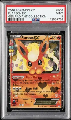 2016 POKEMON XY GENERATIONS RADIANT COLL #RC6 FLAREON EX PSA 9 - Image 1