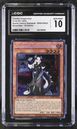 Chamber Dragonmaid *CGC 10* RA04-EN032 *POP 1* 2025 *Secret Rare* Yugioh - Image 1