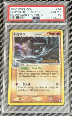 Pokemon EX Dragon Frontiers #14 Cloyster Reverse Foil PSA 10 Card GEM MINT Pop19 - Image 1
