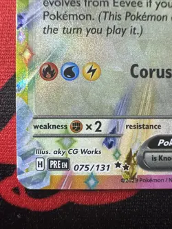 Pokemon TCG Card Eevee ex 075/131 Prismatic Evolutions Double Rare Holo - NM ++ - Image 4